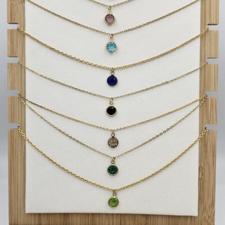 Κολιέ ανοξείδωτο ατσάλι με ζιργκόν επιχρυσωμένο k29