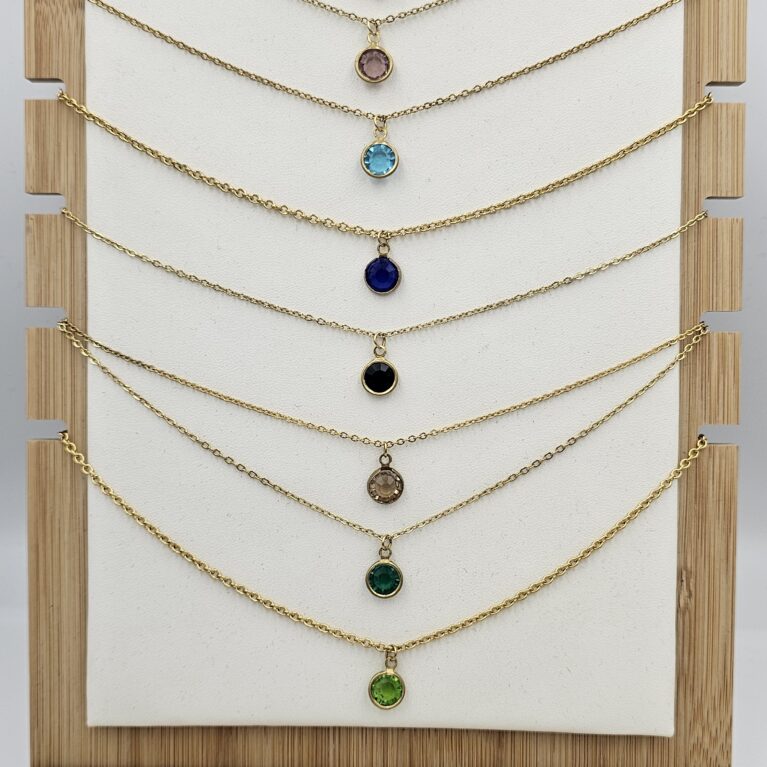 Κολιέ ανοξείδωτο ατσάλι με ζιργκόν επιχρυσωμένο k29