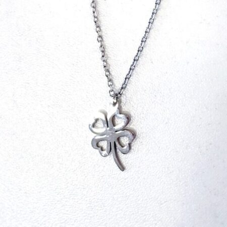 Κολιέ ανοξείδωτο ατσάλι τετράφυλλο τριφύλλι επιπλατινωμένο και επιχρυσωμένο k05