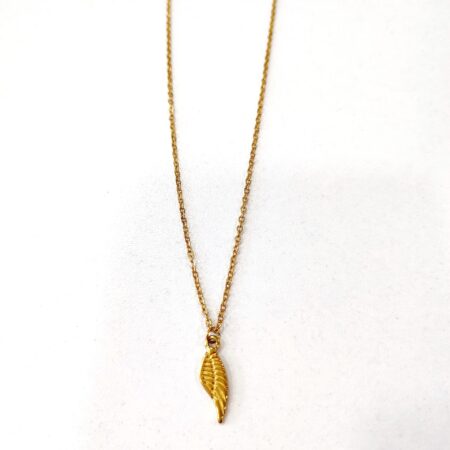 Κολιέ ανοξείδωτο ατσάλι "Φτερό Αγγέλου" επιπλατινωμένο και επιχρυσωμένο k36