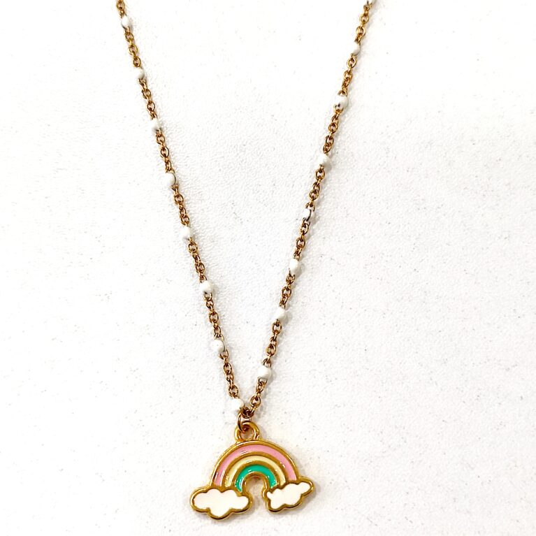 Κολιέ ανοξείδωτο ατσάλι με μοτίφ ουράνιο τόξο k11