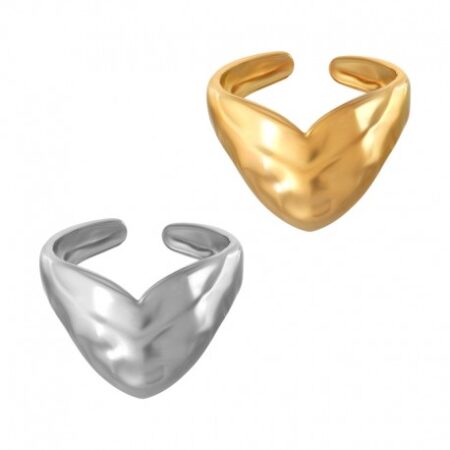 Δαχτυλίδι ανοξείδωτο ατσάλι επιπλατινωμένο και επιχρυσωμένο d09