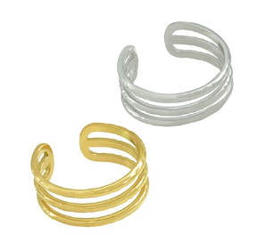 Δαχτυλίδι ανοξείδωτο ατσάλι τριπλό επιπλατινωμένο και επιχρυσωμένο d34