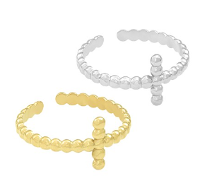 Δαχτυλίδι ανοξείδωτο ατσάλι σταυρός επιπλατινωμένο και επιχρυσωμένο d33