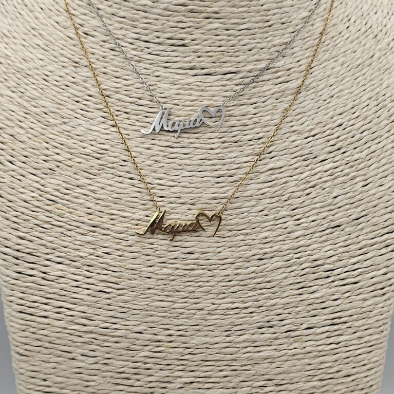Κολιέ ανοξείδωτο ατσάλι "Μαμά" επιπλατινωμένο και επιχρυσωμένο k42