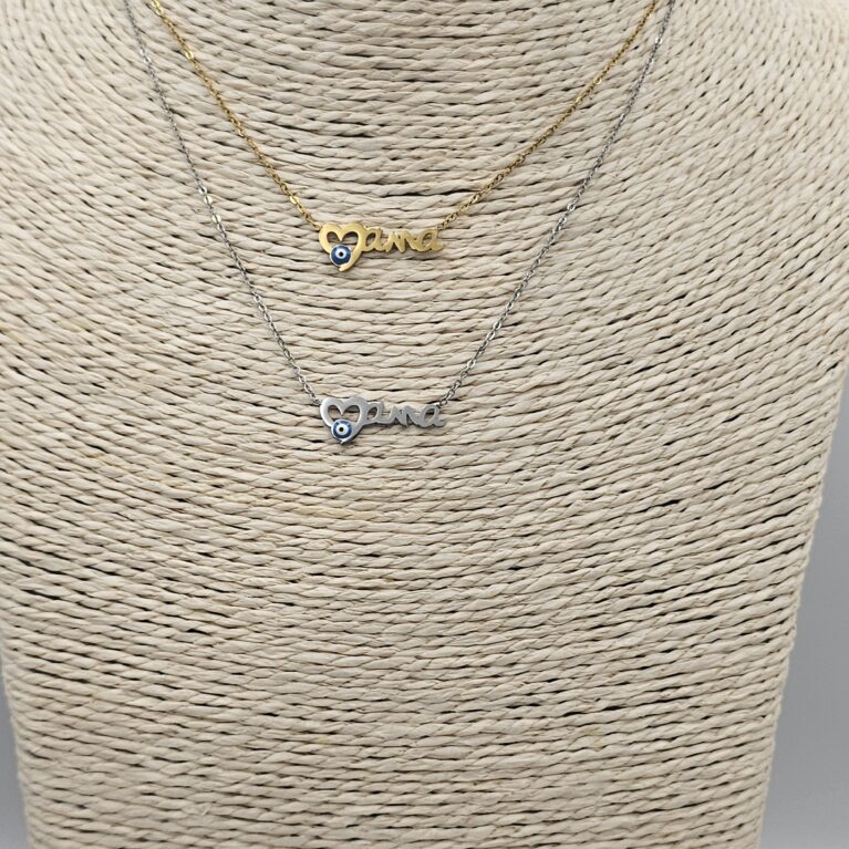 Κολιέ ανοξείδωτο ατσάλι "Μαμά" σε φλουρί επιπλατινωμένο και επιχρυσωμένο k41