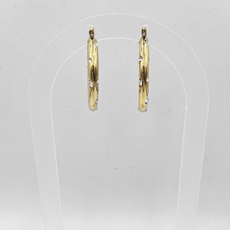 Σκουλαρίκι ανοξείδωτο ατσάλι  επιπλατινωμένο και επιχρυσωμένο sk129