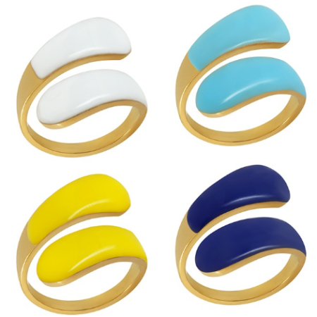 Δαχτυλίδι ανοξείδωτο ατσάλι με σμάλτο d36