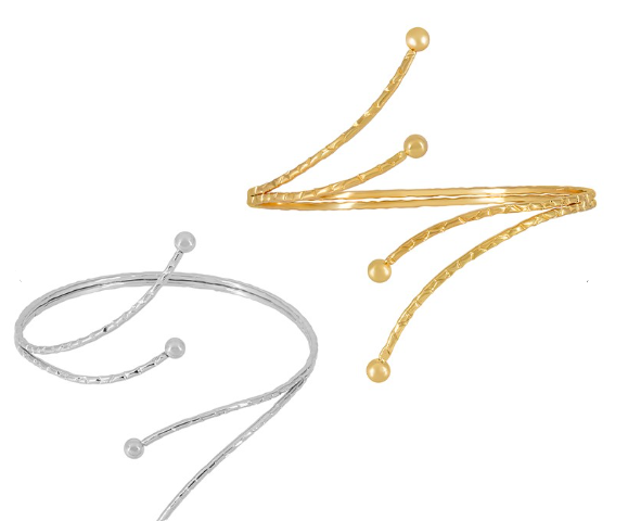 Βραχιόλι μπράτσου ανοξείδωτο ατσάλι λεπτές βέργες επιπλατινωμένο και επιχρυσωμένο v12