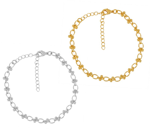 Βραχιόλι ορείχαλκος αλυσίδα με μπίλιες v05