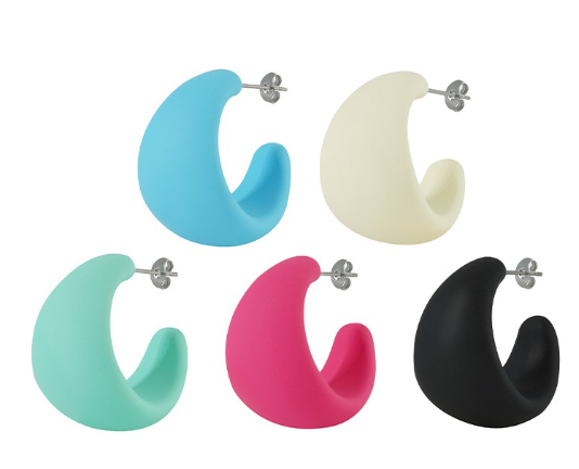 Ακρυλικό σκουλαρίκι κρίκος με επικάλυψη καουτσούκ sk14