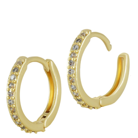 Σκουλαρίκι ορείχαλκος κρίκος με ζιργκόν 15mm sk17