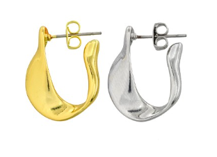 Σκουλαρίκι ορείχαλκος κρίκος 18x19mm επιπλατινωμένο και επιχρυσωμένο sk26