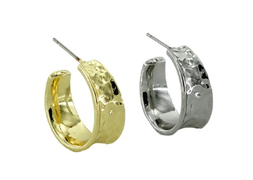 Σκουλαρίκι ορείχαλκος σφυρήλατο κρίκος 20mm/8mm επιπλατινωμένο και επιχρυσωμένο sk28