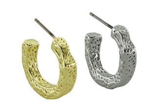 Σκουλαρίκι ορείχαλκος κρίκος 20mm επιπλατινωμένο και επιχρυσωμένο sk29