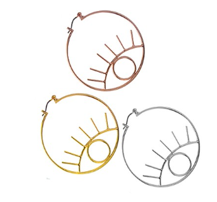 Σκουλαρίκι ορείχαλκος μάτι 48mm sk34