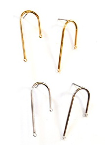 Σκουλαρίκι ορείχαλκος επιπλατινωμένο και επιχρυσωμένο sk53