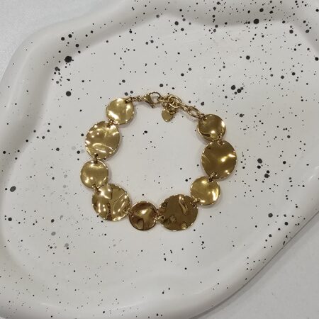 Βραχιόλι δίσκοι ανοξείδωτο ατσάλι επιχρυσωμένο v51