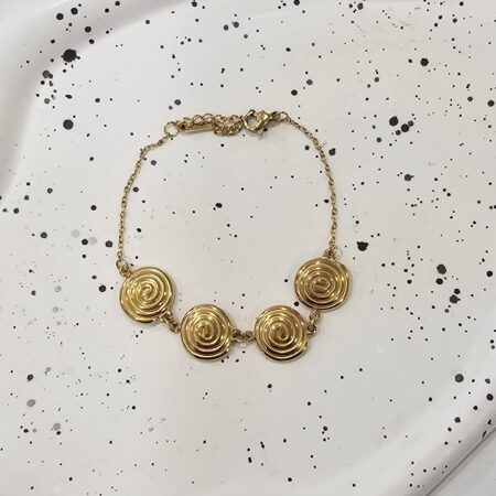 Βραχιόλι σπείρα ανοξείδωτο ατσάλι επιχρυσωμένο v02