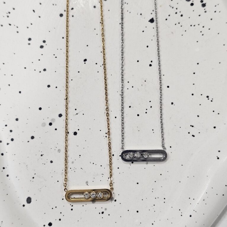 Κολιέ παραμάνα ανοξείδωτο ατσάλι επιπλατινωμένο και επιχρυσωμένο k56