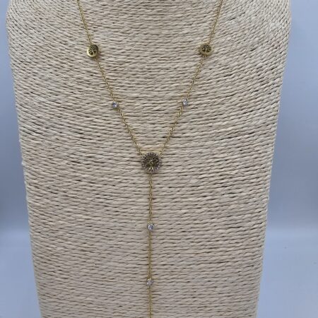 Κολιέ γραβάτα δέντρο ζωής ανοξείδωτο ατσάλι επιχρυσωμένο και επιπλατινωμένο k69