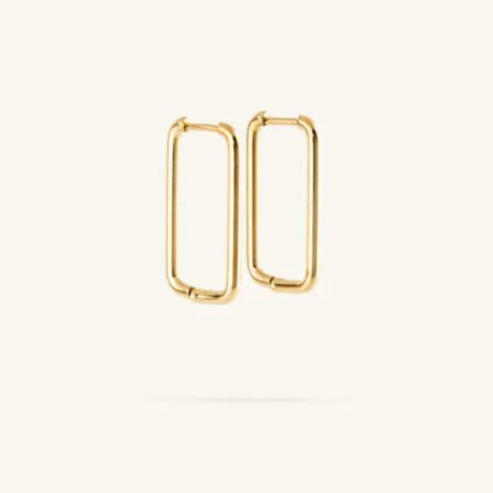 Σκουλαρίκι ορθογώνιο ανοξείδωτο ατσάλι 2.3εκ επιπλατινωμένο και επιχρυσωμένο sk74