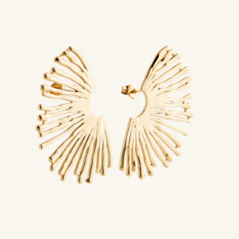 Σκουλαρίκι ήλιος ανοξείδωτο ατσάλι 4.5εκ επιπλατινωμένο και επιχρυσωμένο sk75