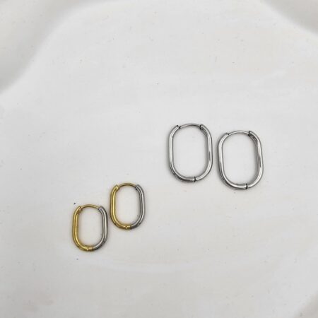 Σκουλαρίκι ανοξείδωτο ατσάλι επιπλατινωμένο και επιχρυσωμένο sk90