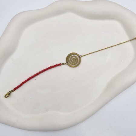 Βραχιόλι ανοξείδωτο ατσάλι σπείρα με κρύσταλλα επιχρυσωμένο v81