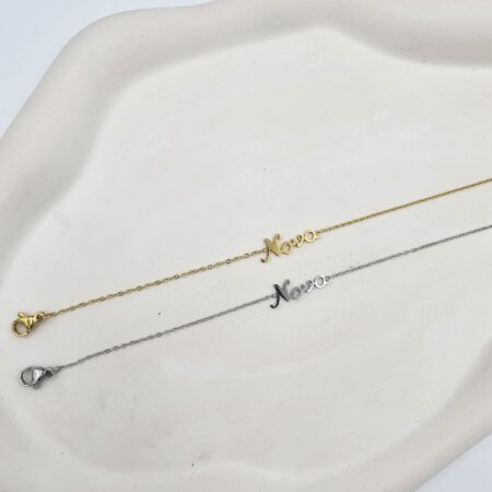 Βραχιόλι ανοξείδωτο ατσάλι “Νονά” επιπλατινωμένο και επιχρυσωμένο v73