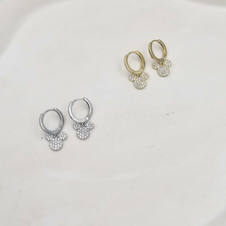 Σκουλαρίκι ορείχαλκος mickey επιχρυσωμένο και επιπλατινωμένο sk103