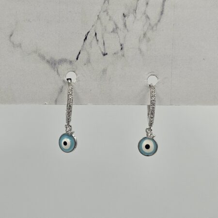 Σκουλαρίκι ορείχαλκος ματάκι επιπλατινωμένο sk98