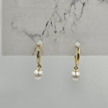 Σκουλαρίκι ορείχαλκος με πέρλα επιχρυσωμένο sk99