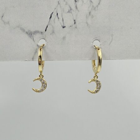 Σκουλαρίκι ορείχαλκος φεγγάρι επιχρυσωμένο sk113