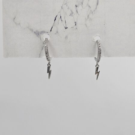 Σκουλαρίκι ορείχαλκος κεραυνός επιπλατινωμένο sk116