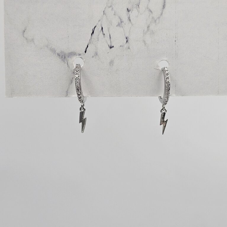 Σκουλαρίκι ορείχαλκος κεραυνός επιπλατινωμένο sk116