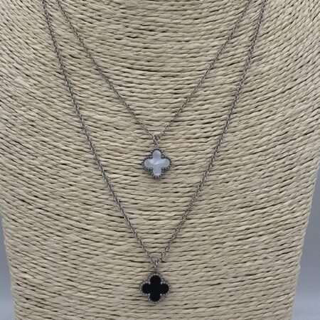 Κολιέ σταυρός ανοξείδωτο ατσάλι επιπλατινωμένο k90