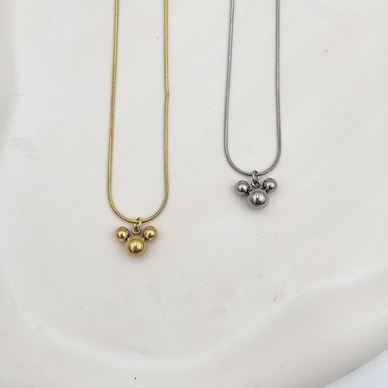 Κολιέ mickey ανοξείδωτο ατσάλι επιπλατινωμένο και επιχρυσωμένο k94