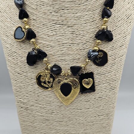 Κολιέ με charms ανοξείδωτο ατσάλι επιχρυσωμένο k110