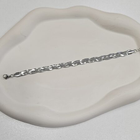 Βραχιόλι τριπλό ανοξείδωτο ατσάλι επιπλατινωμένο v100