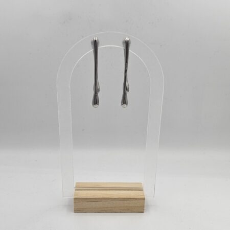 Σκουλαρίκι ανοξείδωτο ατσάλι 5εκ επιπλατινωμένο sk121