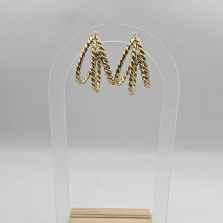 Σκουλαρίκι ανοξείδωτο ατσάλι 3εκ επιχρυσωμένο και επιπλατινωμένο sk122