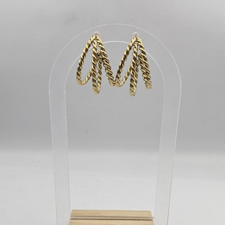 Σκουλαρίκι ανοξείδωτο ατσάλι 3εκ επιχρυσωμένο και επιπλατινωμένο sk122