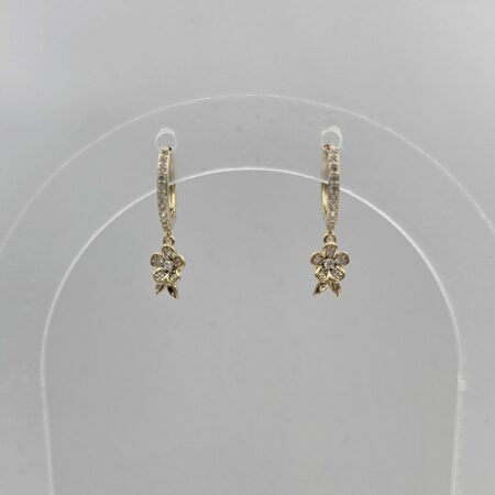 Σκουλαρίκι ορείχαλκος λουλούδι επιπλατινωμένο και επιχρυσωμένο sk96