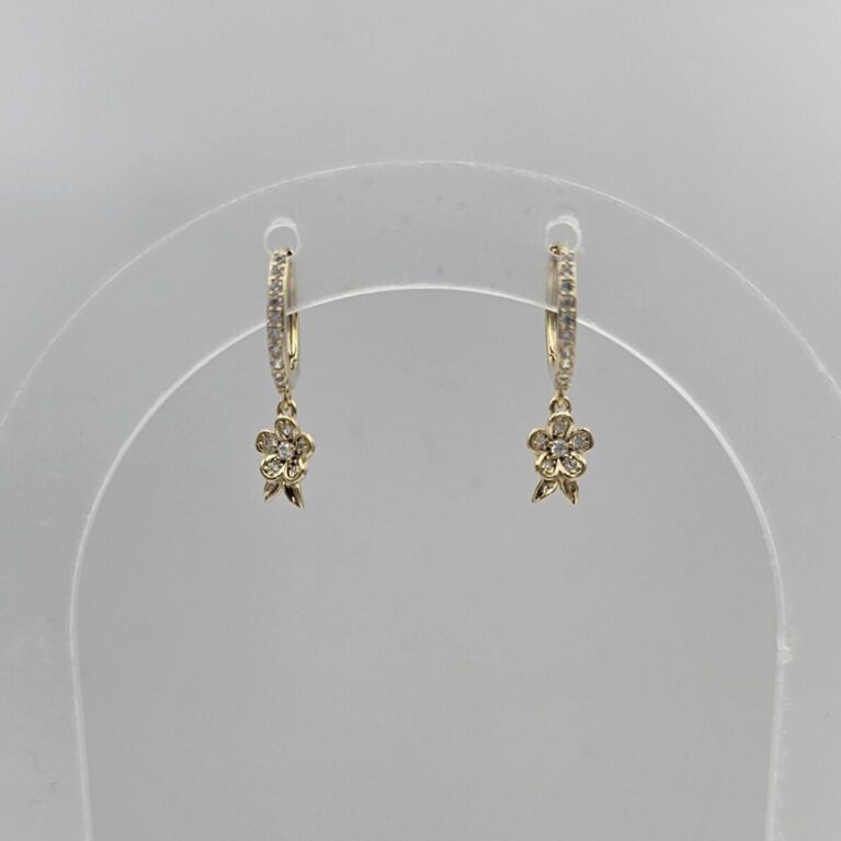 Σκουλαρίκι ορείχαλκος λουλούδι επιπλατινωμένο και επιχρυσωμένο sk96