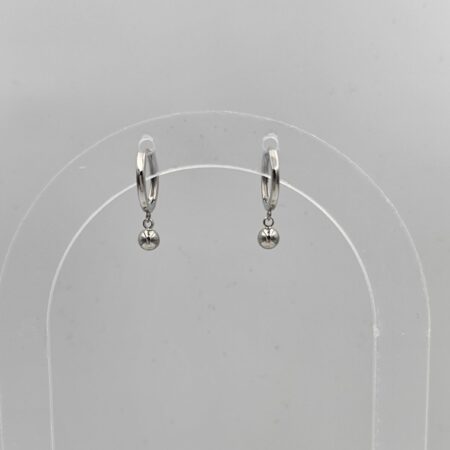 Σκουλαρίκι ορείχαλκος μπίλια επιπλατινωμένο sk108