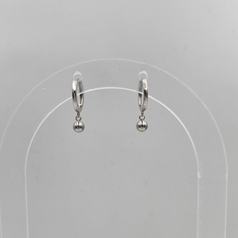 Σκουλαρίκι ορείχαλκος μπίλια επιπλατινωμένο sk108