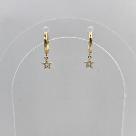 Σκουλαρίκι ορείχαλκος αστέρι επιχρυσωμένο sk112