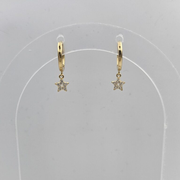 Σκουλαρίκι ορείχαλκος αστέρι επιχρυσωμένο sk112