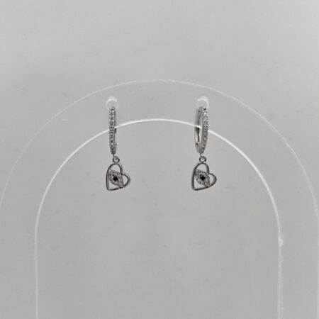 Σκουλαρίκι ορείχαλκος καρδιά επιχρυσωμένο και επιπλατινωμένο sk100